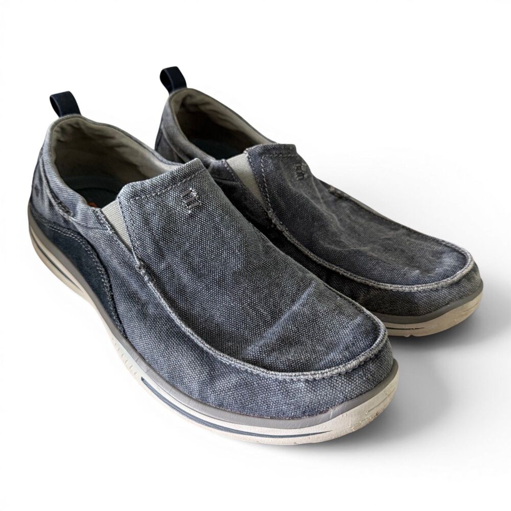 Skechers Relaxed Fit Avillo Slip On Loafers Mens 10.5 Navy Memory Foam Shoes